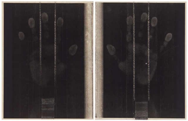 Marsha Cottrell, ‘Hands_2’, 2018, Print, Laser toner on paper, unique diptych, Anthony Meier Fine Arts