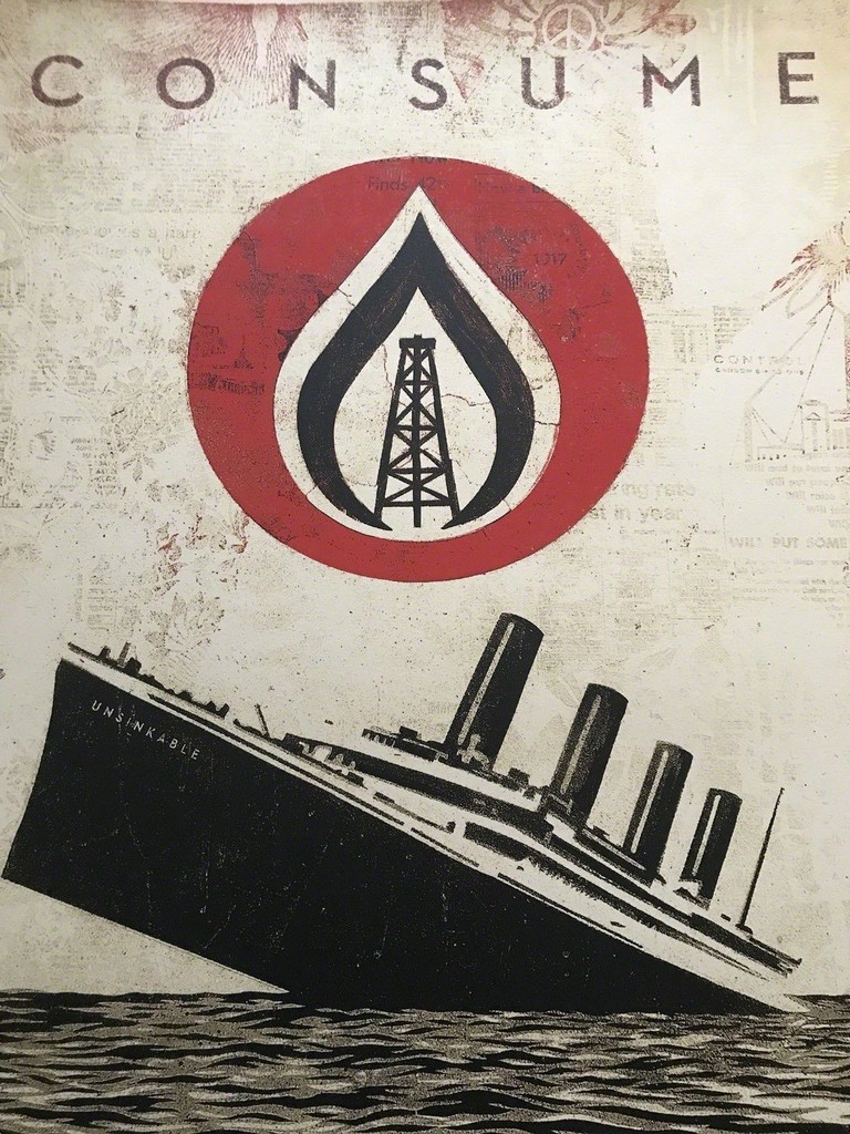 Shepard Fairey Silkscreen Print "Unsinkable Consumption" Contemporary Street Art