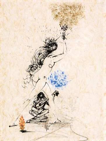 Salvador Dalí, ‘La Felle au Flambeau (Girl with a Torch)’, 1968, Print, Etching, Puccio Fine Art