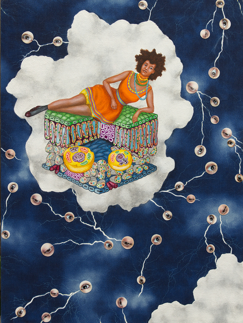 Lezley Saar, ‘Lyosome Languidity’, 2013, Painting, Acrylic and digital photos on fabric on board, Various Small Fires