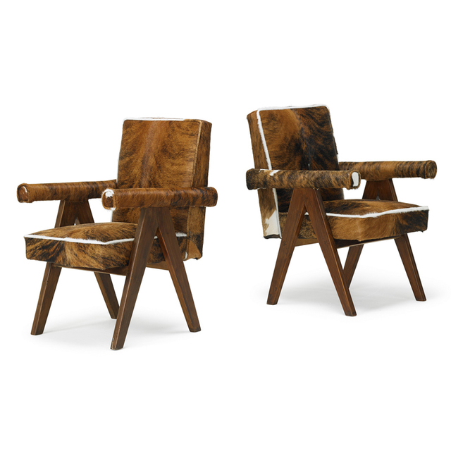 Pierre Jeanneret, ‘Two Committee Armchairs From The Chandigarh Administrative Buildings, France/India’, 1950s, Rago/Wright