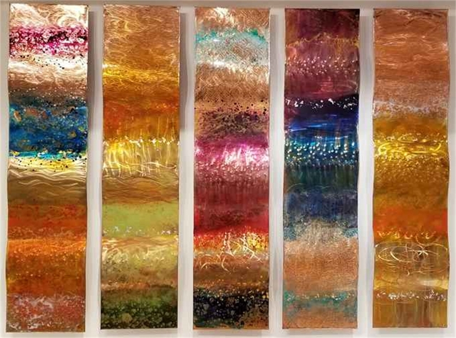 Ken Rausch, ‘Wavy 5 panels - 55"’, Mixed Media, Whistler Contemporary