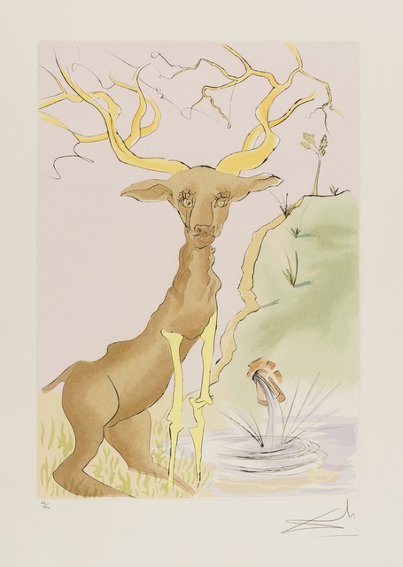 Salvador Dalí, ‘The Stag Reflected in the Water (from La Fontaine's Bestiary Dalinized) (M & L 659; Field 74-1-G)’, 1974, Forum Auctions