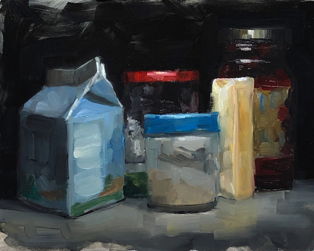 Tom Giesler, ‘Study of a crowd #1: top-shelf-fridge’, 2019, Painting, Oil on panel, McVarish Gallery