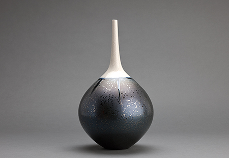 Hideaki Miyamura, ‘Teardrop vase, triangle crystalline glaze with snow cap’, Sculpture, Porcelain, Pucker Gallery