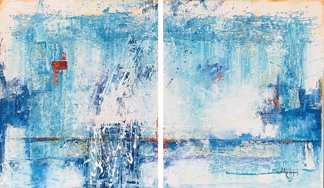 SR Rodrigues, ‘Harmonia’, 2020, Painting, Different layers of paint and material are used on linen to create transparency, color depth and relief., AbrahamArt