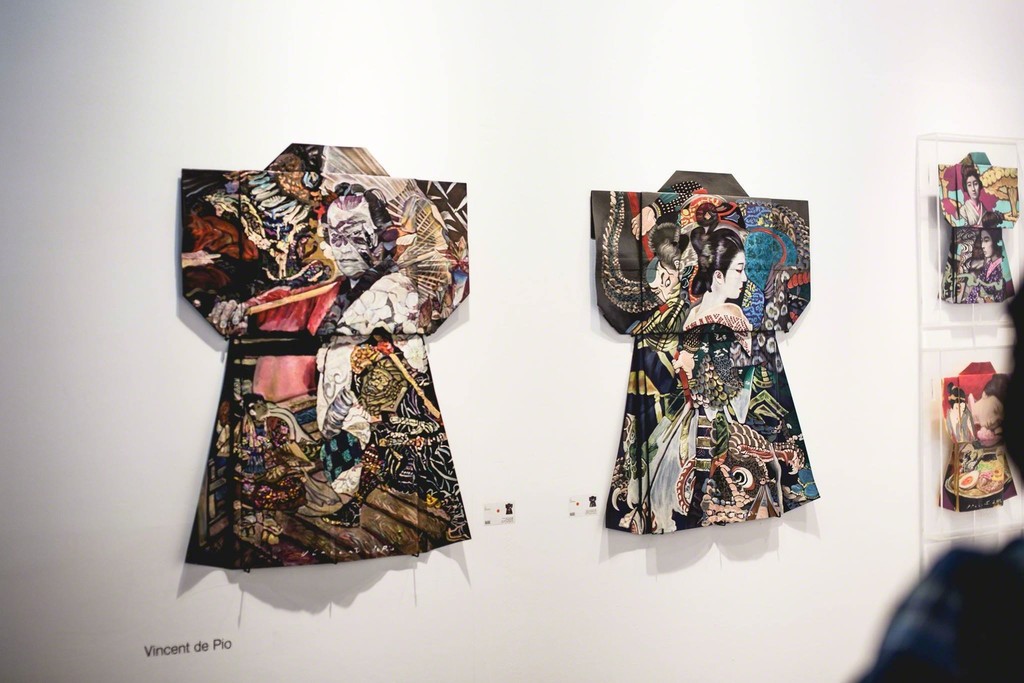 Vincent de Pio's large origami artworks, "Kami (God)" and "Megami (Goddess)." Vincent de Pio's large origami artworks, "Kami (God)" and "Megami (Goddess)."