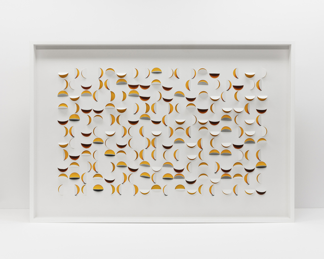Vik Muniz, ‘Handmade: Double folded semicircles (gold yellow),’, 2016, Photography, Archival inkjet print cut and folded, hinged onto monochrome inkjet print mounted on dibond, Rena Bransten Gallery