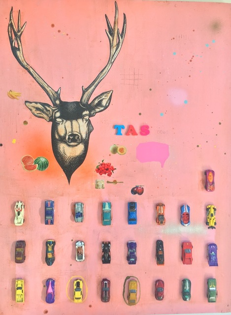 Armando Lerma, ‘Pink Deer’, Painting, Mixed media on canvas, Melissa Morgan Fine Art