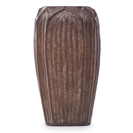 Vase With Leaves, Dark brown glaze, Cincinnati, OH