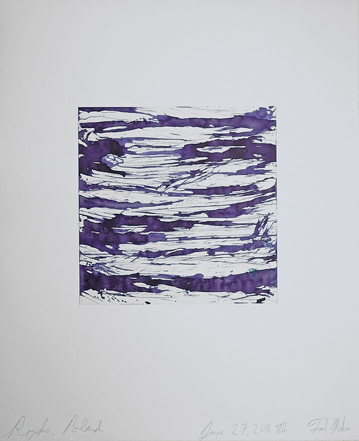 Tad Mike, ‘Ropki, Poland June 27, 2016 VII’, 2016, Drawing, Collage or other Work on Paper, Watercolor and Walnut ink with chine-collé on BFK rives paper, Margaret Thatcher Projects