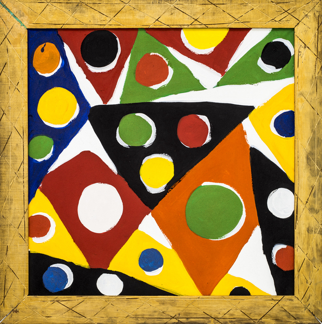 Kim MacConnel, ‘Jagat’, 1991, Painting, Cotton flocking and acrylic on canvas, painted carved wood frame, Rosamund Felsen Gallery
