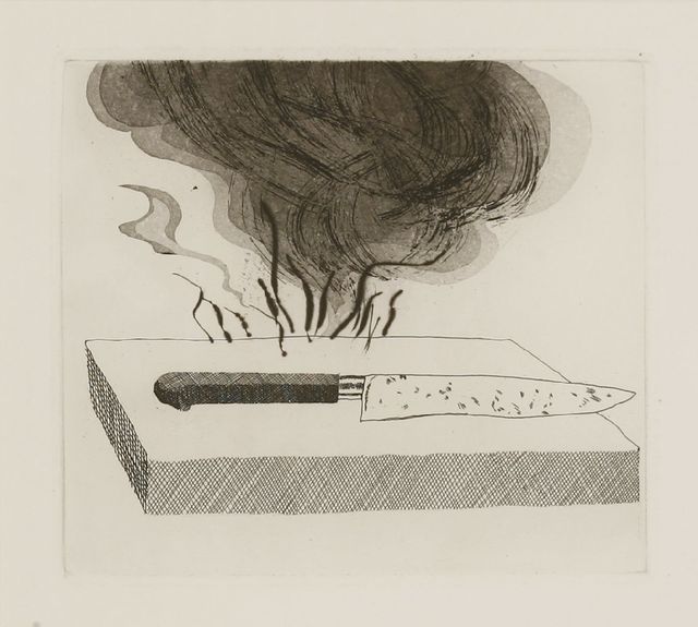 David Hockney, ‘The Carpenter’s Bench, A Knife and Fire (Tokyo 90)’, 1969, Sworders