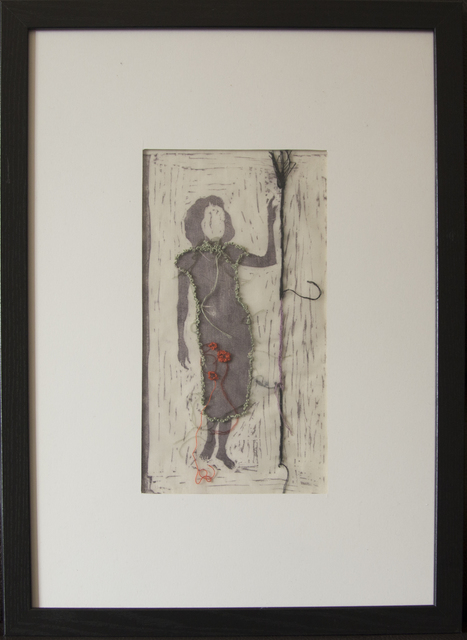 Cynthia Fusillo, ‘A warrior at home’, 2020, Print, Transfer on silk, guasch, embroidery, Galeria Contrast