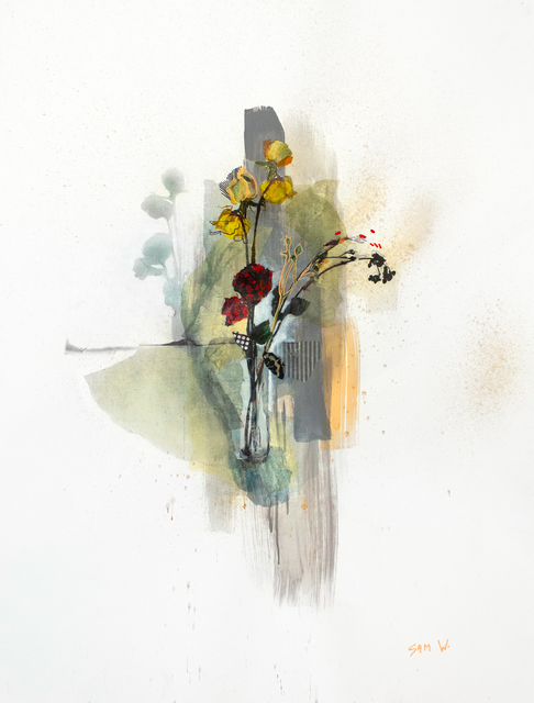 Samantha Walrod, ‘Flower Shadow 2’, 2018, Drawing, Collage or other Work on Paper, Media Media Collage on Paper, Newzones