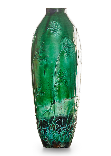Max Laeuger, ‘Tall vase with Queen Anne's Lace, Germany’, ca. 1900-30, Design/Decorative Art, Enamel-decorated faience, Rago/Wright