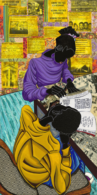 Leroy Campbell, ‘Working Together ’, 2018, Mixed Media, Mixed Medium and Collage on Canvas, Richard Beavers Gallery