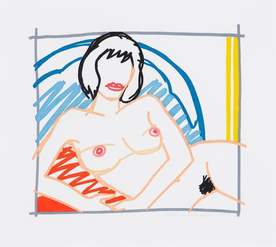 Tom Wesselman - Monica Nude with Yellow Curtain