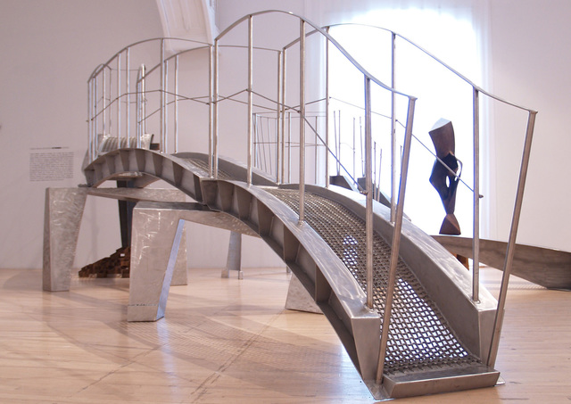Claude Millette, ‘Passerelle et Portance ’, 2009, Sculpture, Stainless and corten steel, Thompson Landry Gallery