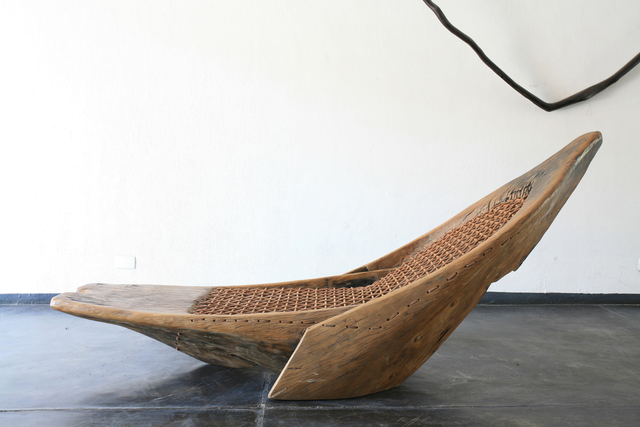 Hugo França, ‘"Guaraci" chaise’, 2007, Design/Decorative Art, Pequi wood, woven leather, R & Company