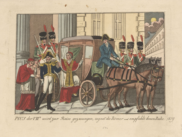 Muthenthaller, ‘Arrestation de Pie VII dans la nuit du 5 au 6 juillet 1809 (Arresting of Pius VII on the night of 5-6 July 1809)’, after May 1814, Château de Fontainebleau