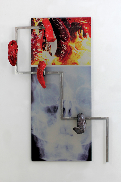 Veronica Brovall, ‘Beast won´t go to sleep’, Sculpture, Glazed ceramic, powder coated steel, digital print on aluminium, Hopstreet