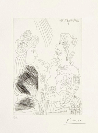 Pablo Picasso, ‘La Bonne-aventure avec un curieux simiesque’, 1970, Galerie Céline Moine & LGFA