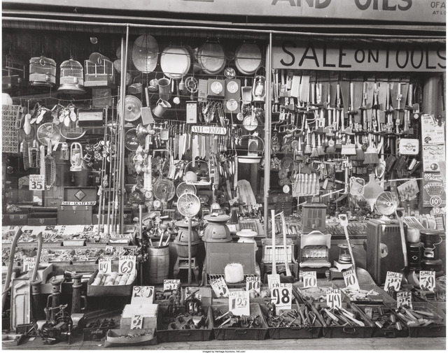 Berenice Abbott, ‘Hardware Store, 316-318 Bowery at Bleecker Street, January 26’, 1938, Heritage Auctions