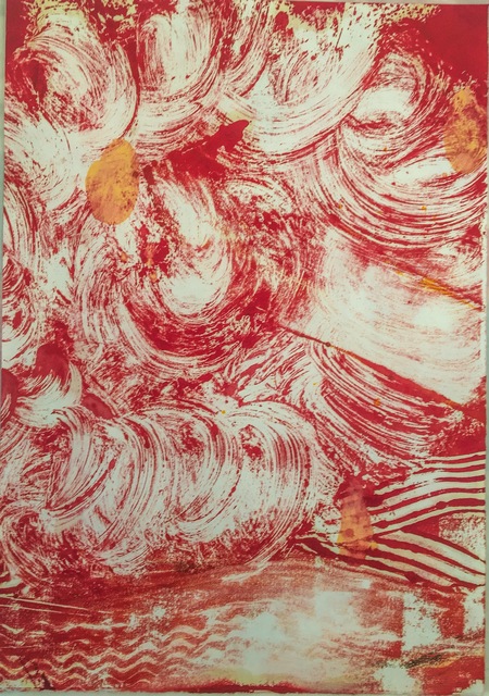 Catherine Howe, ‘Red Flower 1’, 2015, Drawing, Collage or other Work on Paper, Monotype, Cross Contemporary Partners