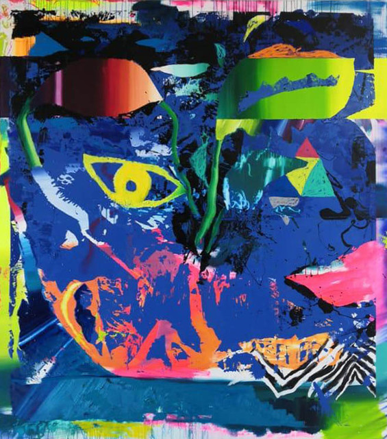 Allan Villavicencio, ‘Self portrait like a carnivorous plant’, 2019, Painting, Oil, oil sticks and acrilic on canvas, IK-Projects