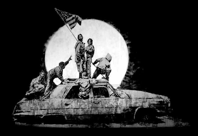 Banksy, ‘Flag’, 2006, Print, Screeprint on Silver Chromolux paper, West Chelsea Contemporary
