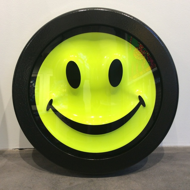 Ryan Callanan (RYCA), ‘Fluorescent Smiley Face (edition nearly sold out)’, 2017, Mixed Media, Fluorescent paints and screen printing on glass, Joseph Fine Art LONDON