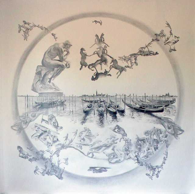 David Wheeler, ‘The Uncertainty of Being Certain in Uncertain Times (Vision in Venice I)’, ca. 2020, Drawing, Collage or other Work on Paper, Pencil on paper, Plus One Gallery