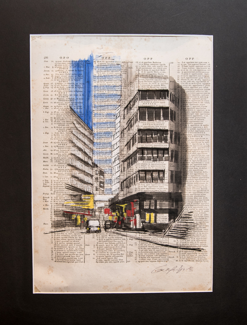 Guiyome, ‘no title’, 2012, Drawing, Collage or other Work on Paper, Gouache on ancient paper, Collezionando Gallery