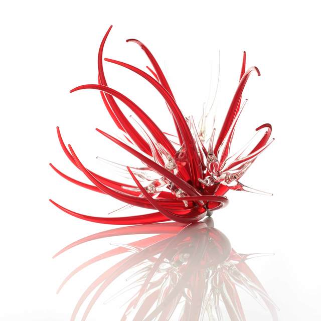 Neil Wilkin, ‘Red Flower - Promise’, 2018, Sculpture, Furnace and lamp-worked glass on a stainless steel stem, Adrian Sassoon
