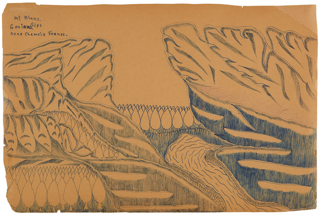 Joseph Yoakum, ‘Mt. Blanc. Graian Alps Near Chemoix France’, n.d., Drawing, Collage or other Work on Paper, Ink on paper, Cavin-Morris Gallery