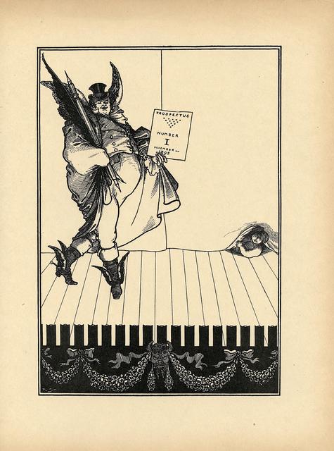 Aubrey Beardsley, ‘Second design for the 1895 prospectus for The Savoy, printed in The Later Work of Aubrey Beardsley’, ca. 1901, Print, Book page, Heroes Gallery