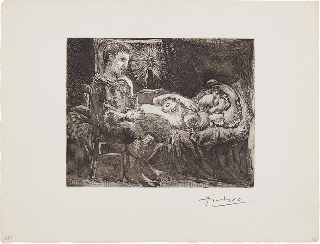 Pablo Picasso, ‘Garçon et dormeuse à la chandelle (Boy and Sleeping Woman by Candlelight), plate 26 from La Suite Vollard’, 1934, Phillips