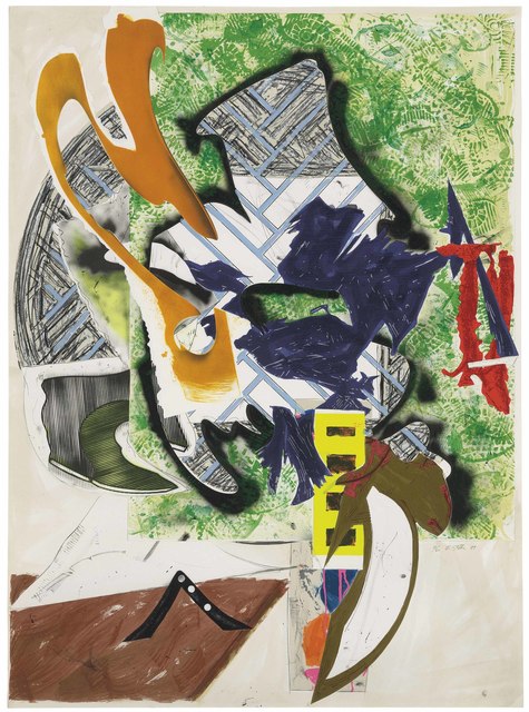 Frank Stella, ‘Ahab's Leg (The Waves from The Moby Dick Prints 1989-93 series)’, 1989, Print, Silkscreen, lithography, and linoleum block with hand-coloring, marbling, and collage on T.H. Saunders and Somerset papers, Denis Bloch Fine Art