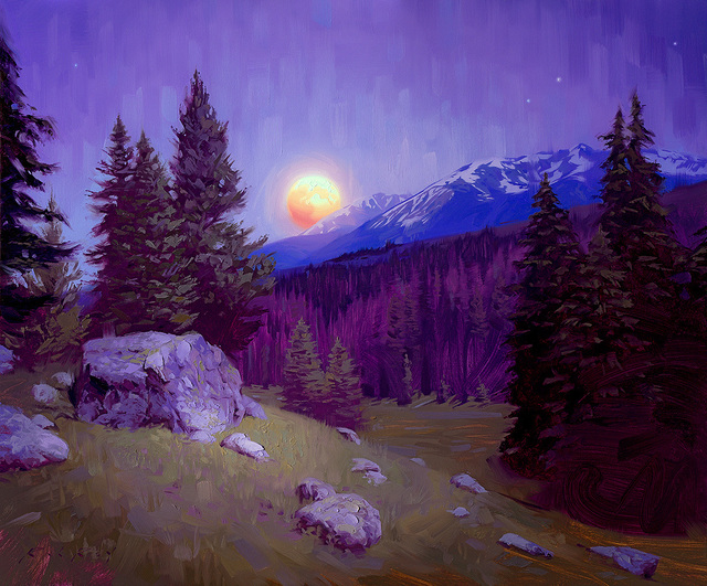Rob Rey, ‘Mountain Moonrise’, 2018, Abend Gallery
