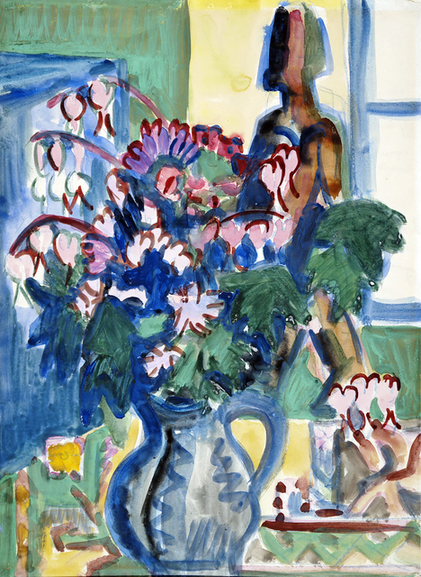 Ernst Ludwig Kirchner, ‘Blumenstrauss mit Plastik vor Fenster ’, 1925, Henze & Ketterer