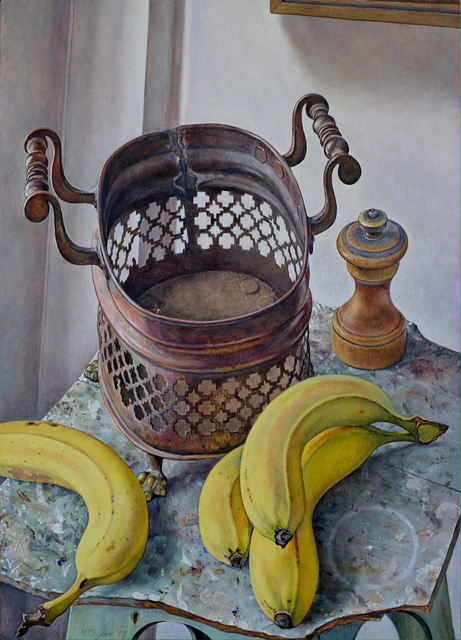 Michael Taylor (b. 1952), ‘Copper Basket with Fruit’, 2019, Painting, Oil on canvas, Waterhouse & Dodd