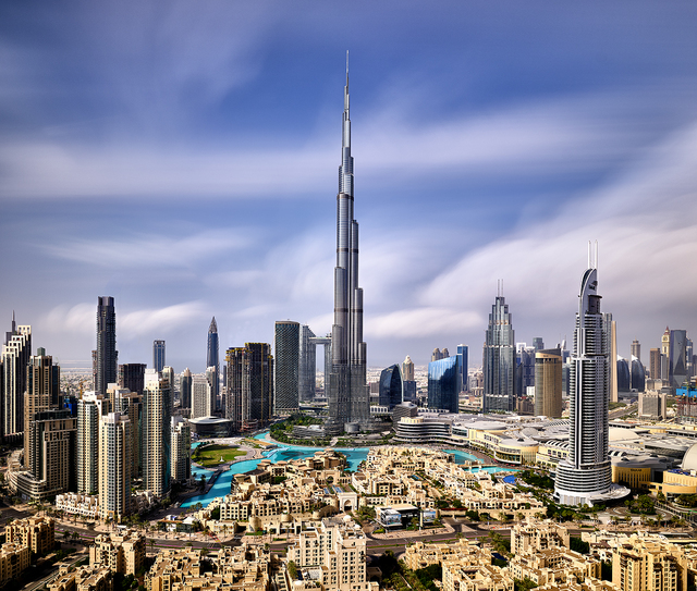 Andrew Prokos, ‘Burj Khalifa and Downtown Dubai - Long-Exposure’, 2020, Photography, Archival Pigment Print, Andrew Prokos Fine Art Photography