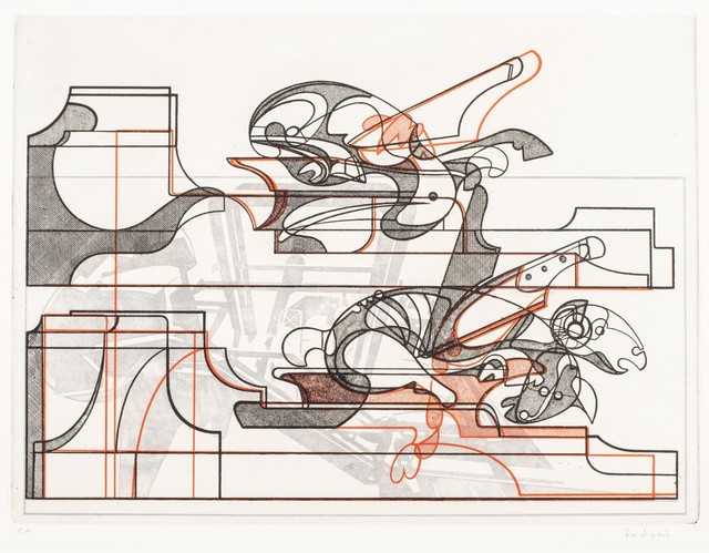 Floriano Bodini, ‘Factory with machines and animals - Ottana’, 1974, Print, Etching and aquatint, Finarte