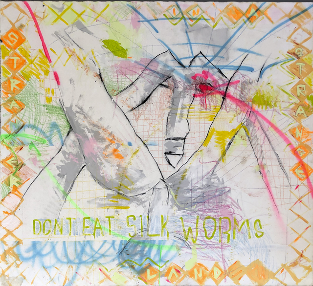 Richard Mason, ‘Stranger in a strange land ’, 2019, Painting, Acrylic, spraypaint, crayon, charcoal on canvas, 99 Loop Gallery