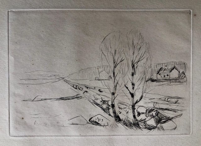 Edvard Munch, ‘Edvard Munch 1908 Norwegische Landschaft, Norwegian Landscape Drypoint Etching’, 1900-1909, Lions Gallery