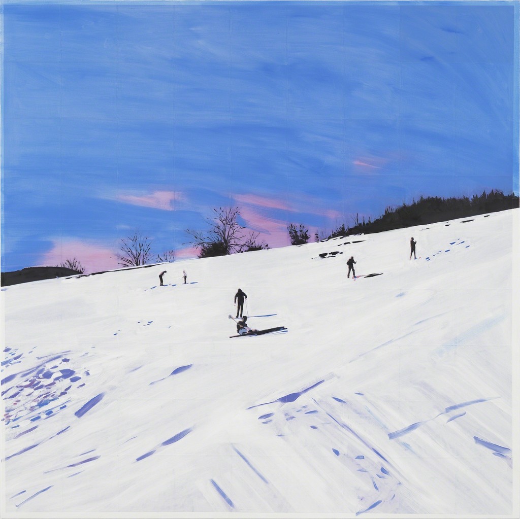 Isca Greenfield-Sanders, Ski Slope, 2018, Mixed Media and Oil on Canvas, 160 x 160 cm Isca Greenfield-Sanders, Ski Slope, 2018, Mixed Media and Oil on Canvas, 160 x 160 cm