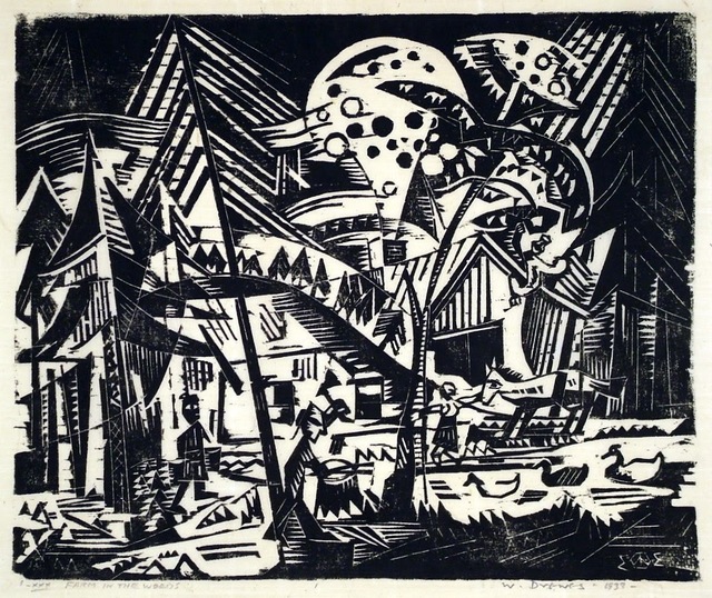 Werner Drewes, ‘Farm in the Woods’, 1933, Print, Woodcut, Harris Schrank Fine Prints