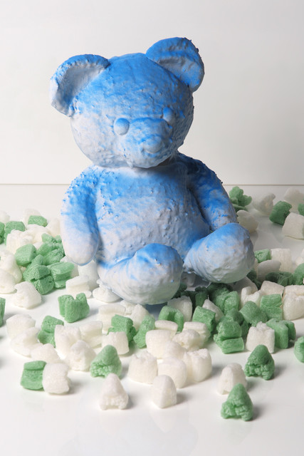 Daniel Arsham, ‘Cracked Bear (Blue)’, 2018, Sculpture, Sculpture made of pigment, plaster and fabric, Lougher Contemporary