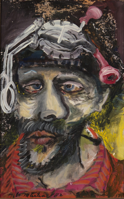 James Martin, ‘Untitled (Self Portrait with Eggbeater) ’, 1892, Painting, Gouache on paper, Foster/White Gallery
